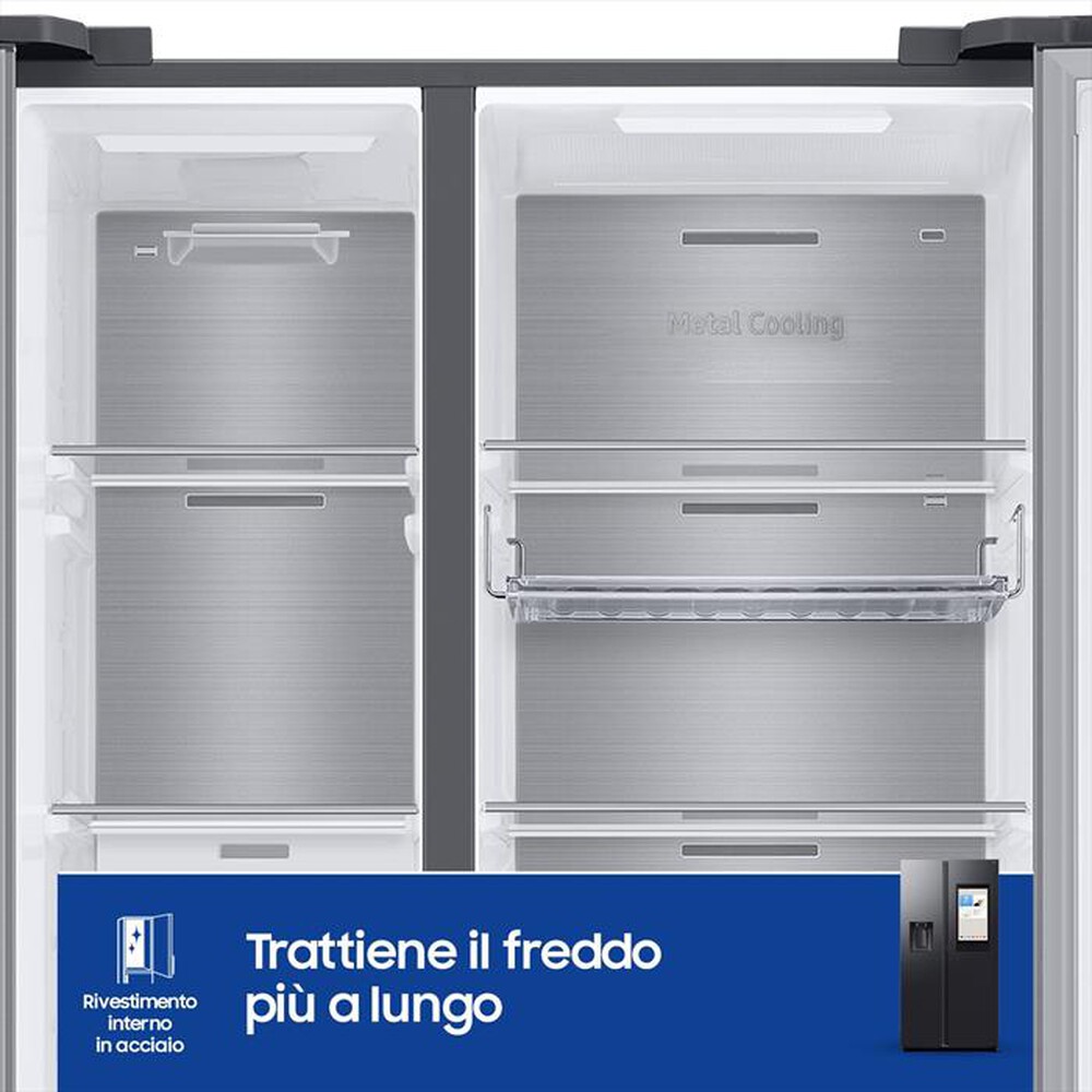 "SAMSUNG - Frigorifero side by side RS90F66BEFEF Classe E-Matte black"