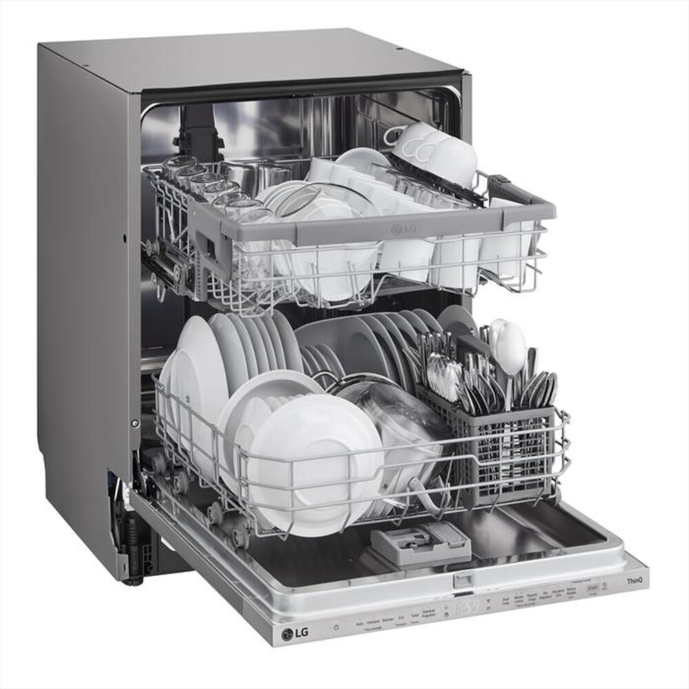 "LG - Lavastoviglie QUADWASH DB242TX Classe D 14 coperti-Acciaio inossidabile"