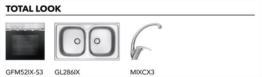 "GLEM GAS - Piano cottura a gas GTL64IX 4 fuochi 58,5cm-Inox"