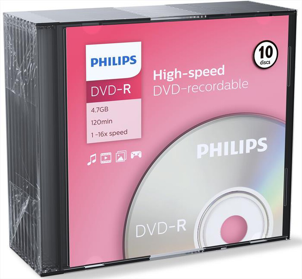 "PHILIPS - DVD-R 4,7GB 16X-ARGENTO"