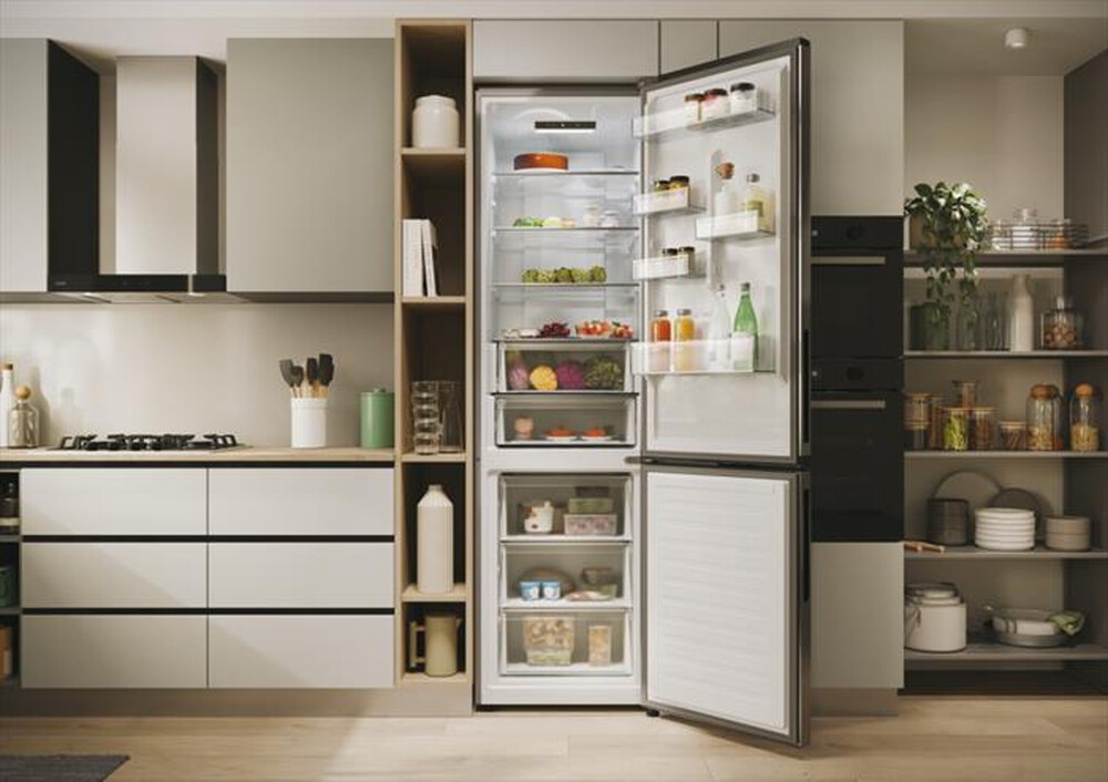 "CANDY - Frigorifero combinato CNCQ2T620EX Classe E 409 lt-Stainless steel"