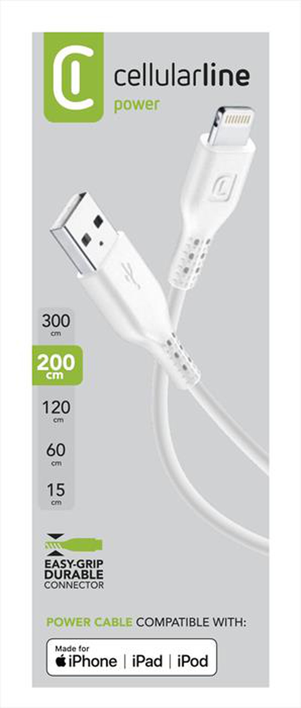 Immagine del prodotto CELLULARLINE - USB Data Cable Home - Lightning-Bianco