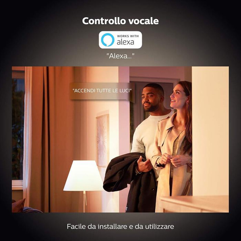 "PHILIPS - HUE WHITE STARTERKIT 2 LAMPADINE SMART E27 BRIDGE-Bianco"