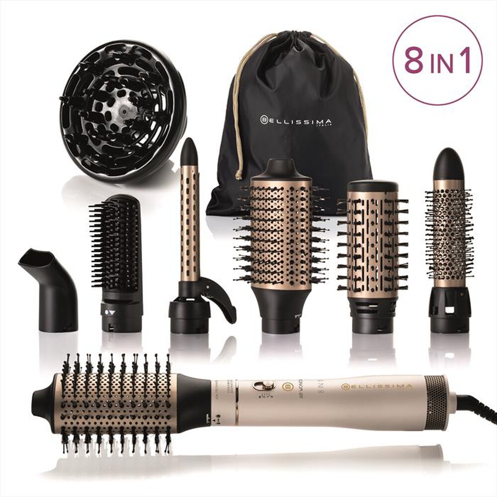 "BELLISSIMA IMETEC - MODELLATORE AD ARIA CALDA AIR WONDER-Oro, Bianco"