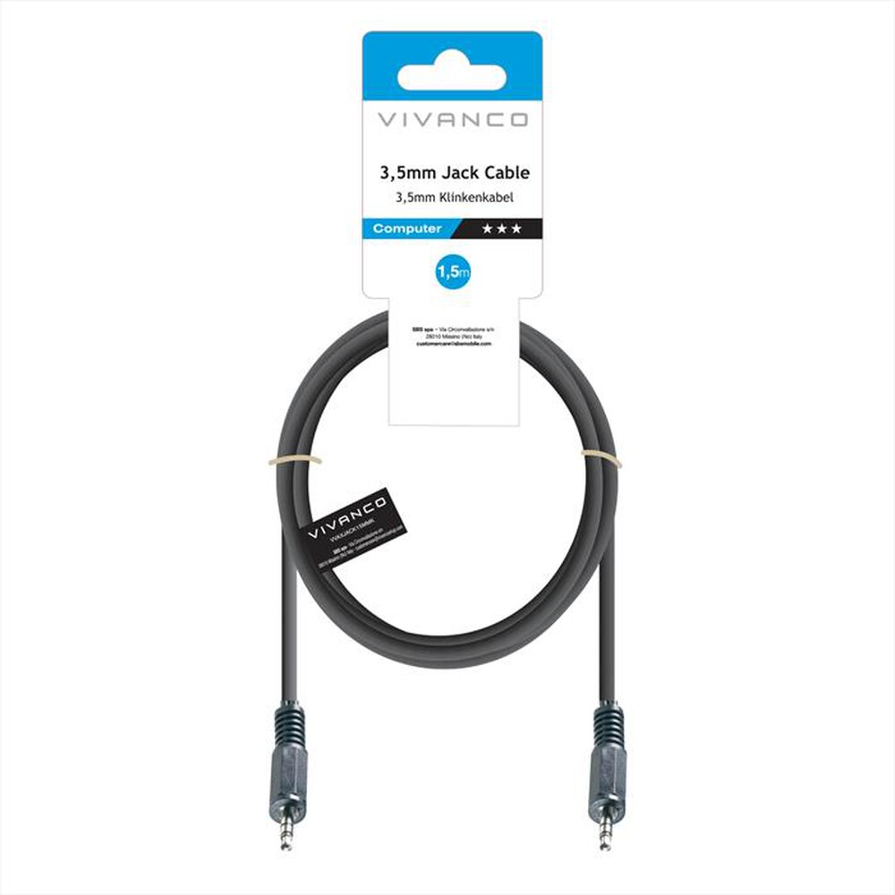 Immagine del prodotto SBS - Audiolead 3,5mm plug - 3,5mm plug 1,5m-Nero