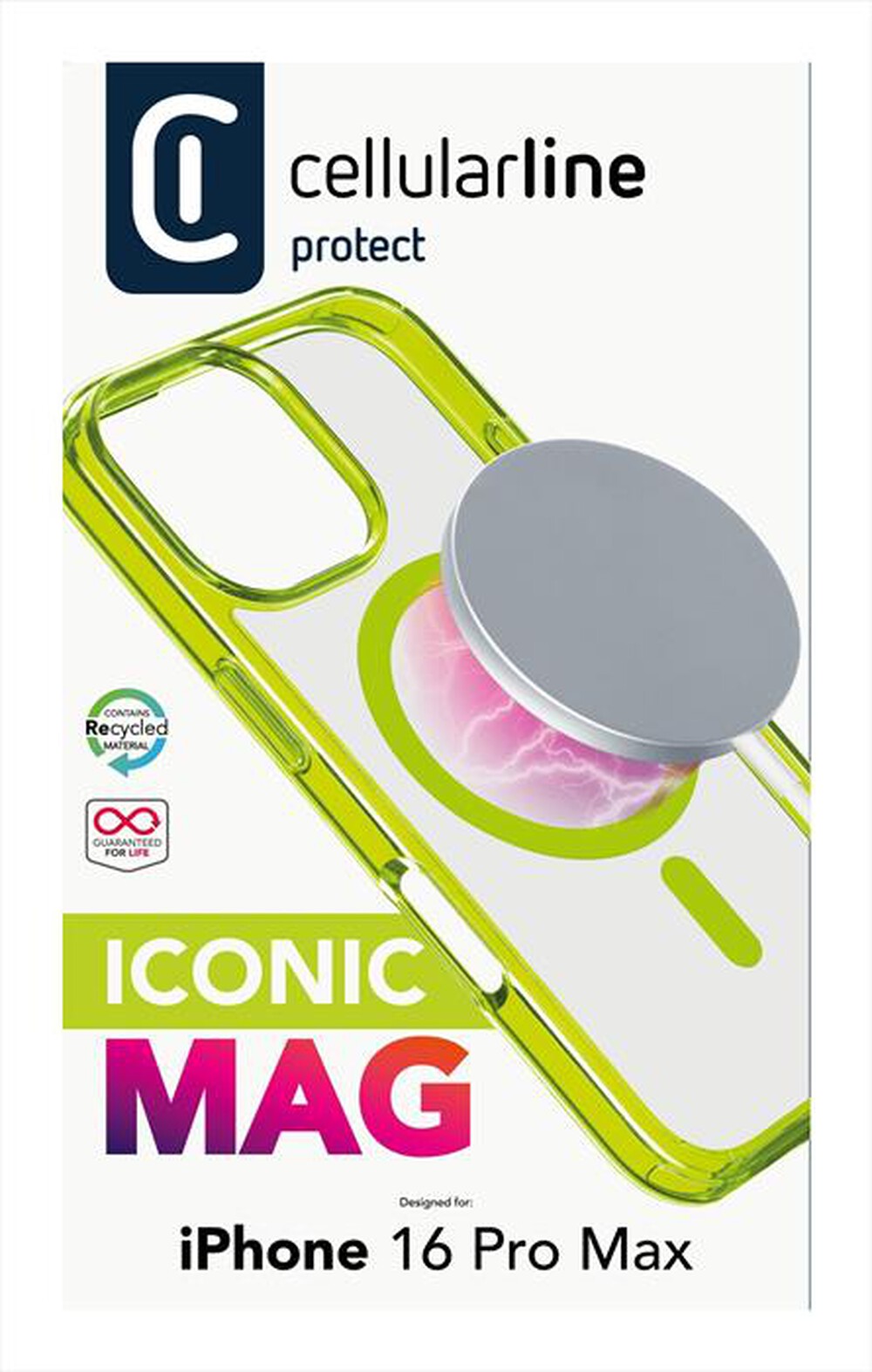 "CELLULARLINE - ICONIC MAG - IPHONE 16 PRO MAX-Lime"