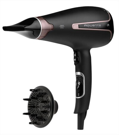 ROWENTA - CV7920 Silence AC Premium Care Asciugacapelli-Nero e rosa cannella