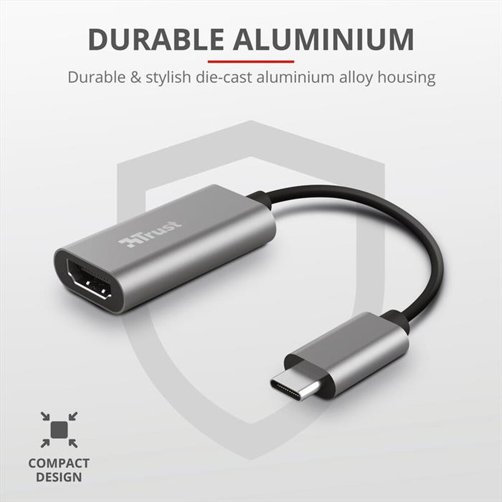 "TRUST - DALYX USB-C HDMI ADAPTER-Grey/Black"