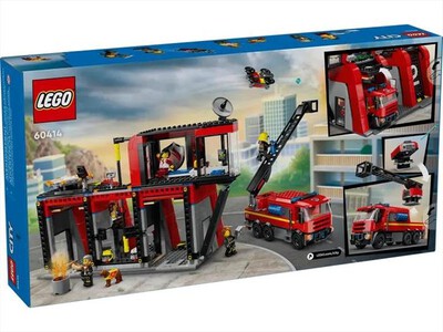 LEGO - CASERMA DEI POMPERI E AUTOPOMPA - 60414-Multicolore