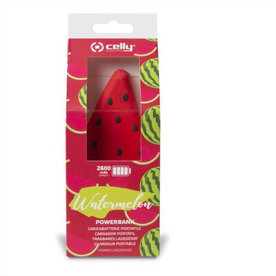 CELLY - PBWMELON2600RD-PB 2600 FOOD WATERMELON-Rosso/Plastica