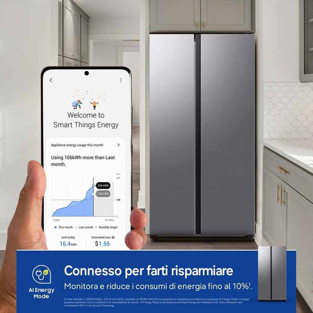 Immagine del prodotto SAMSUNG - Frigorifero side by side RS70F65QDTEF Classe D-Metal Inox