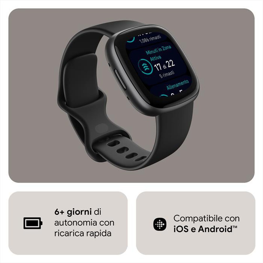 "FITBIT - VERSA 4 - FB523BKBK-NERO/ALL GRIGIO GRAFIT"