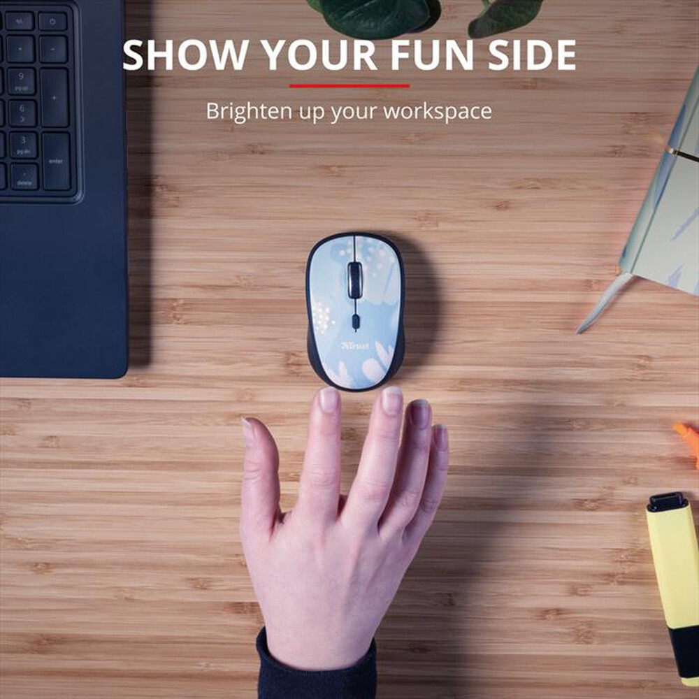 "TRUST - YVI WIRELESS MOUSE-blue brush"