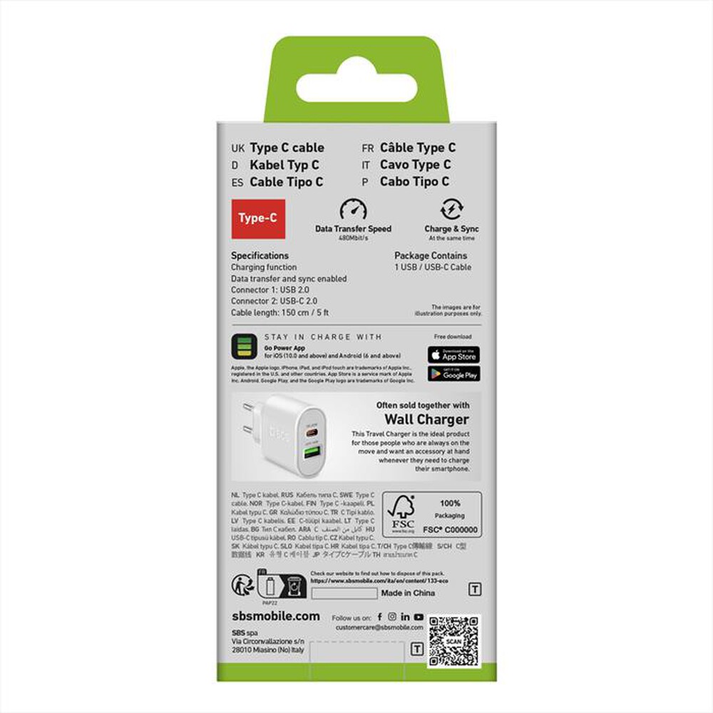 Immagine del prodotto SBS - TECABLPOLOTYPECB-BLU