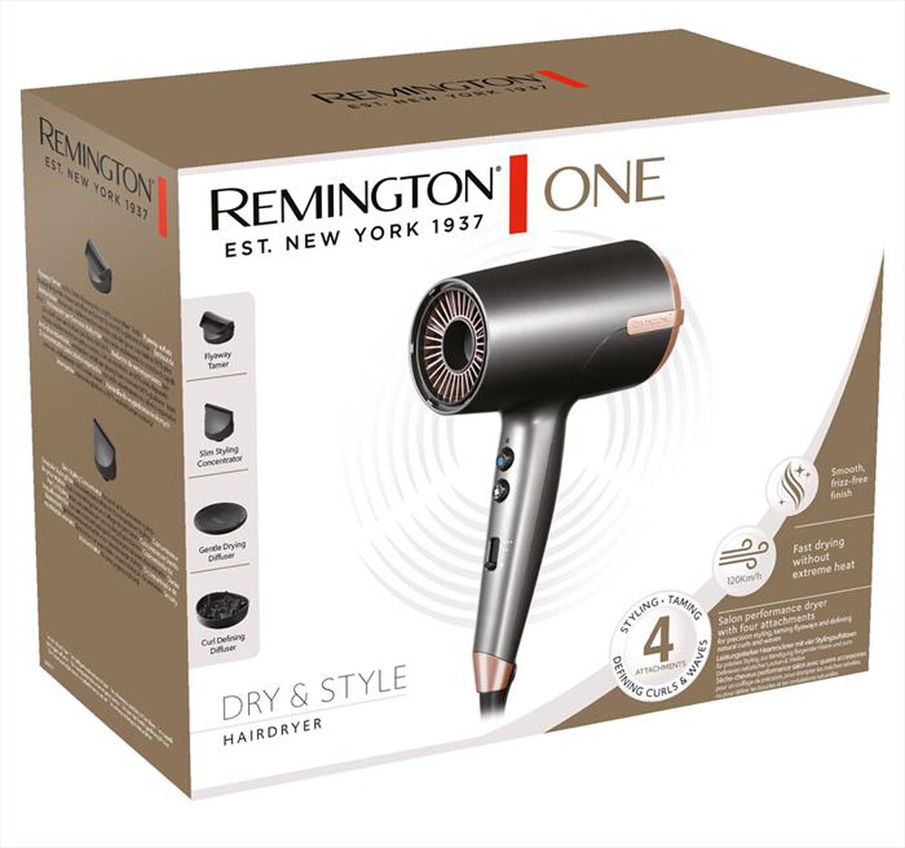 "REMINGTON - Asciugacapelli D6077-grigio/bronzo"