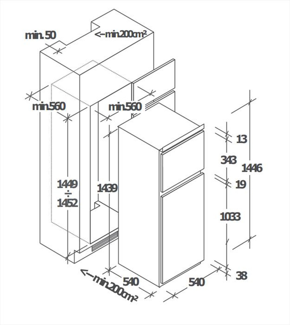 Immagine del prodotto CANDY - Frigorifero 2 porte CELDP2450H Classe E 205 lt-Bianco