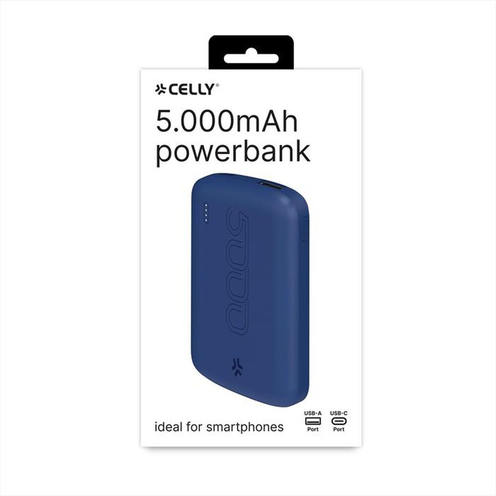 "CELLY - PBE5000EVOBL - POWERBANK 5000 MAH-Blu"