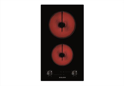 GLEM GAS - Piano cottura elettrico GTH32M 2 fuochi 51 cm-Nero Lucido