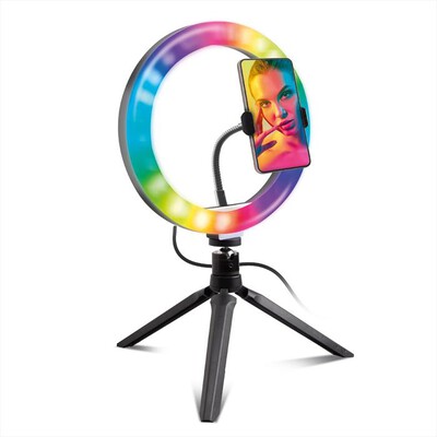 SBS - TESELFIRINGCLIP10RGB Selfie ring da 10"-Multicolor