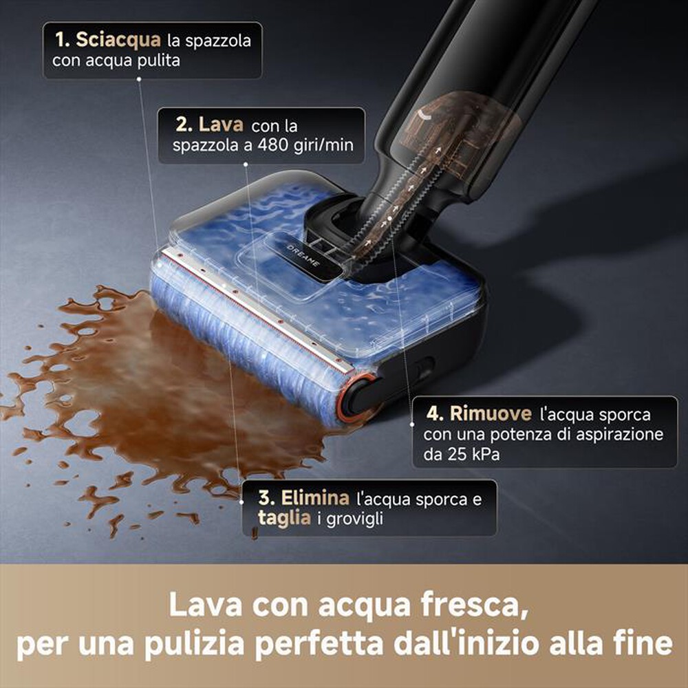 Immagine del prodotto DREAME - Scopa elettrica ricaricabile T12 PRO-Nero