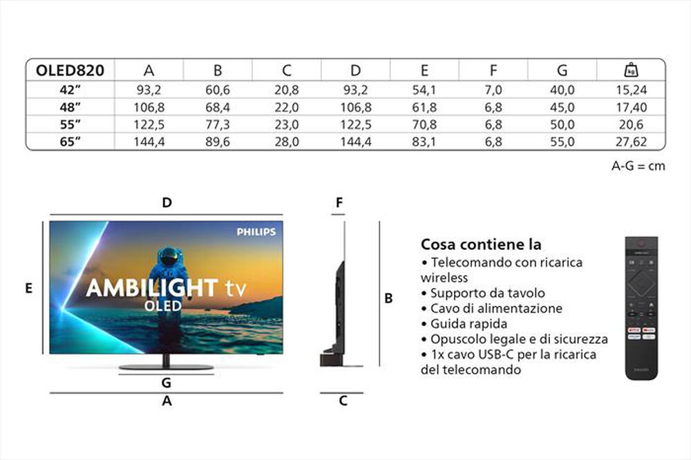 Immagine del prodotto PHILIPS - Smart TV OLED UHD 4K 55" 55OLED820/12-Black