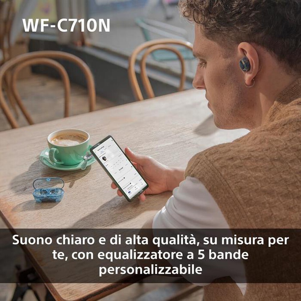 "SONY - Cuffie True Wireless WFC710NL.CE7-Glass Blue"