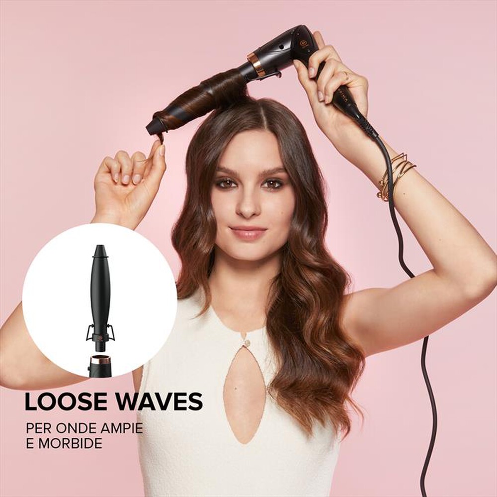 "BELLISSIMA IMETEC - Ferro per capelli KIT TWIST & STYLE-Nero, Rose Gold"