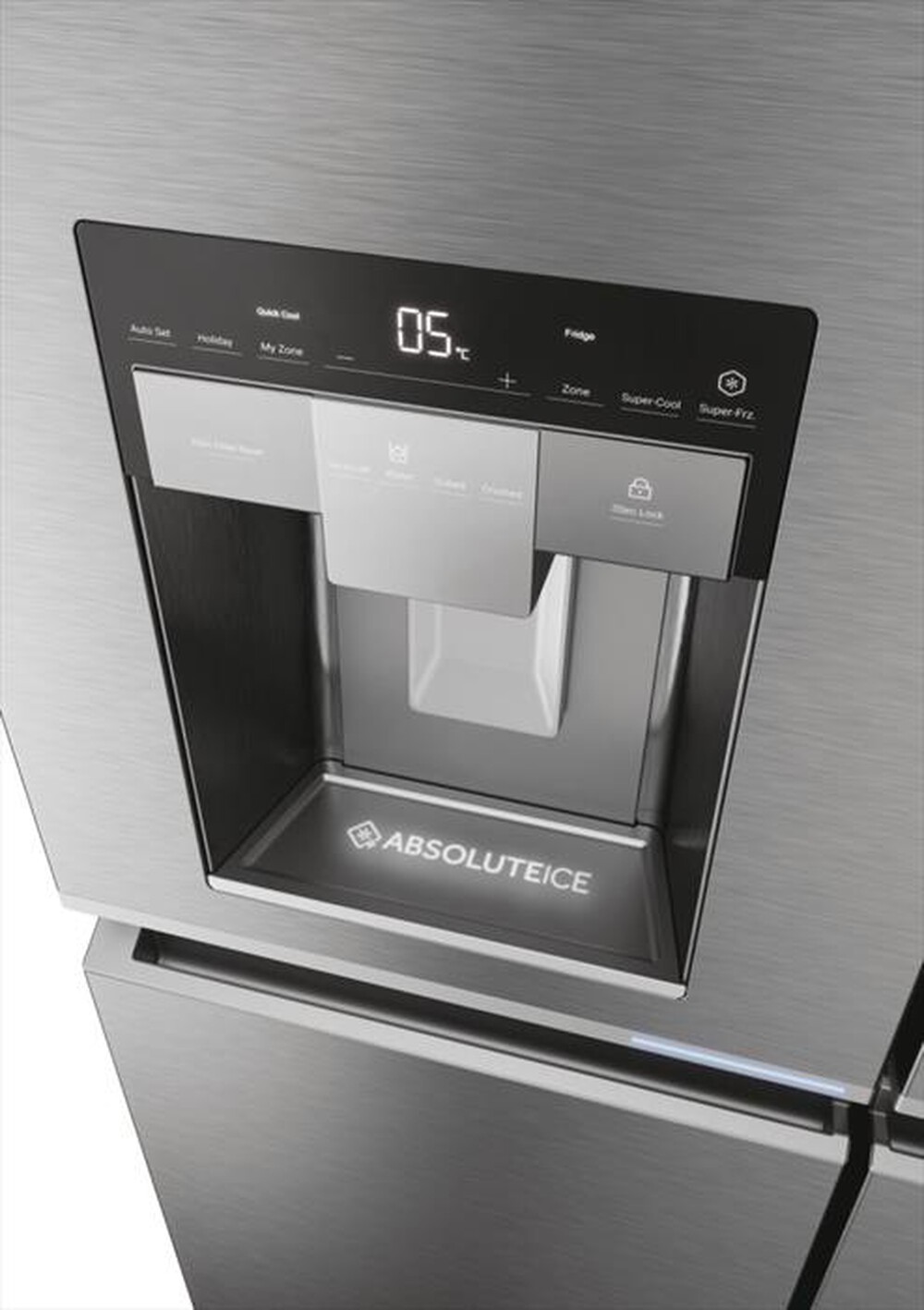 "HAIER - Frigorifero side by side HCR7918EIMP ClasseE 601lt-Platino, Acciaio inossidabile"