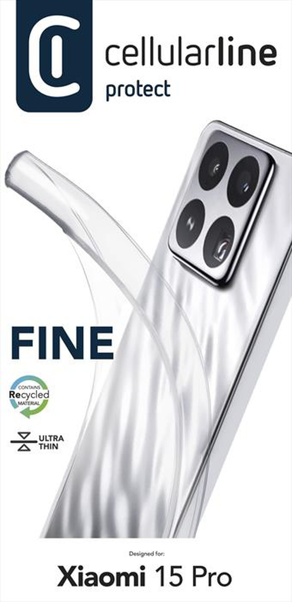 Immagine del prodotto CELLULARLINE - Cover in gomma morbida FINE per Xiaomi 15 Pro-Trasparente