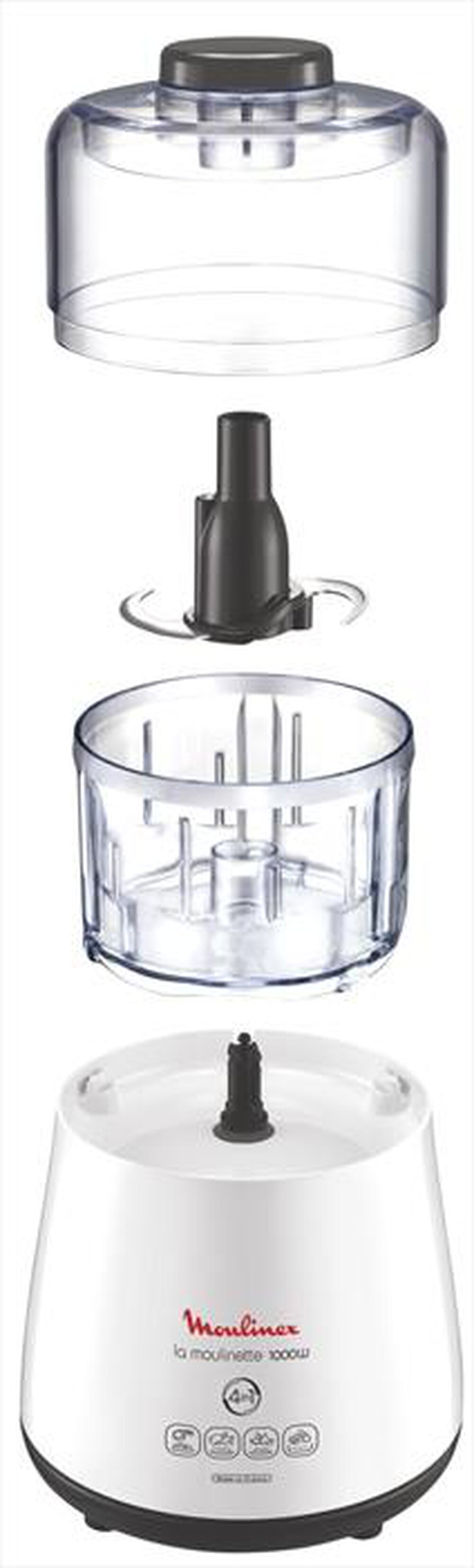 "MOULINEX - DPA141  La Moulinette Tritatutto Elettrico-Bianco/Nero"