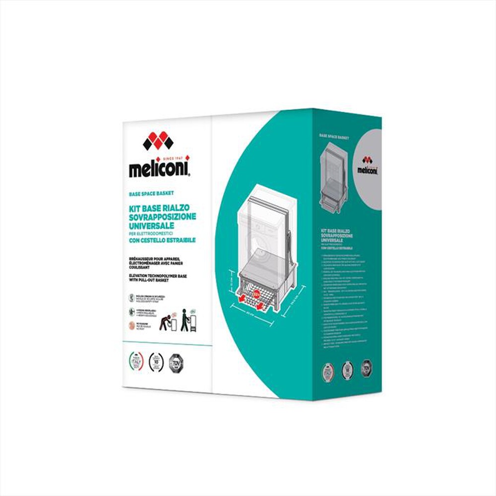 "MELICONI - BASE SPACE BASKET-Struttura bianca, ripiano grig"
