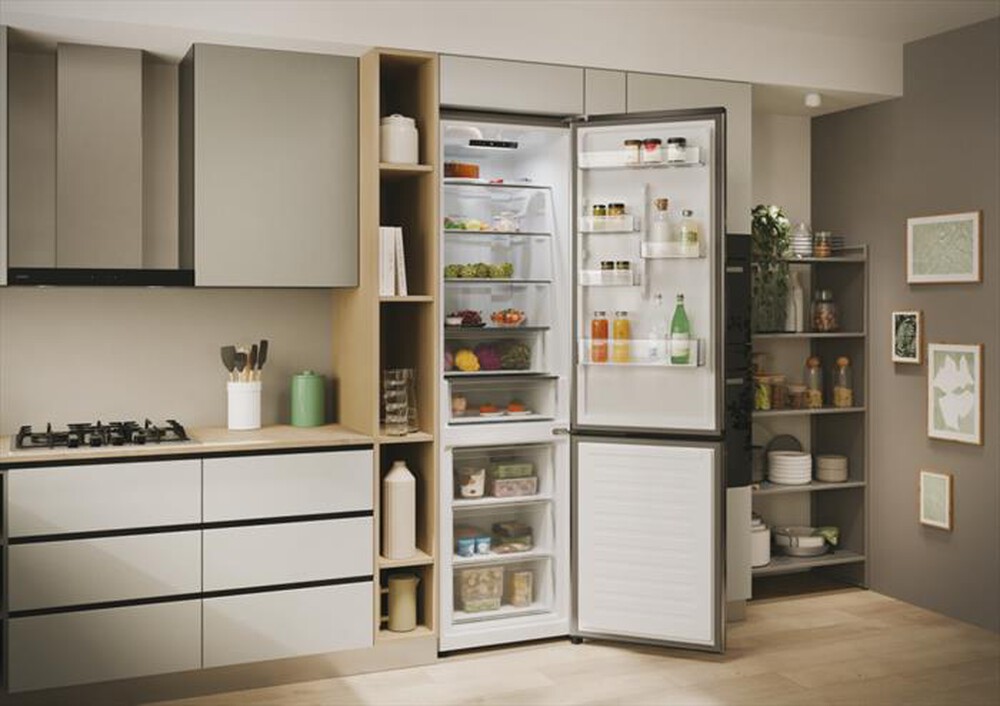 "CANDY - Frigorifero combinato CNCQ2T620EX Classe E 409 lt-Stainless steel"