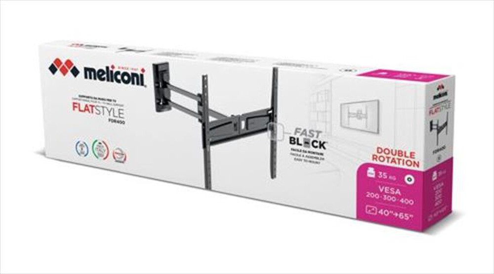 "MELICONI - Supporto TV FLATSTYLE FDR 400 IT-Nero"