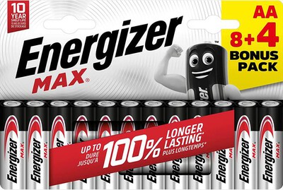 ENERGIZER - MAX AA BP12 8 4 FREE
