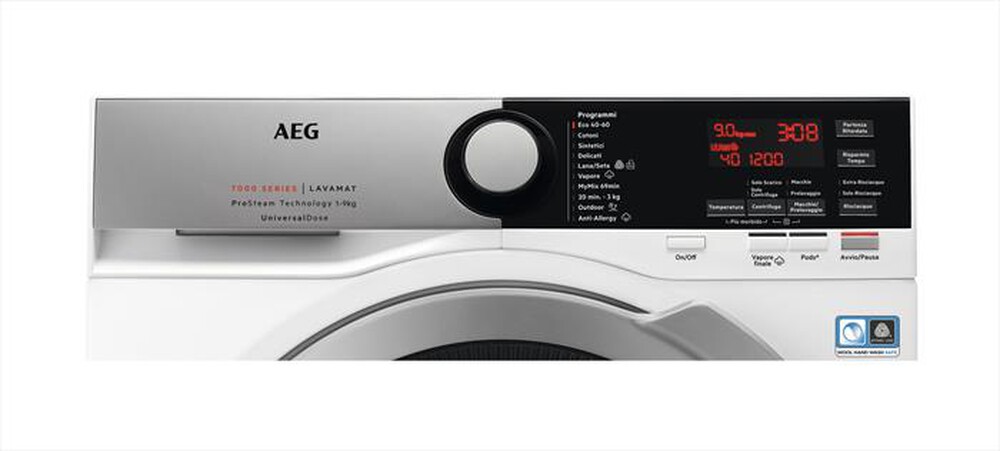 "AEG - Lavatrice L7FEU49VX 9 Kg Classe A-Bianco/oblò silver"