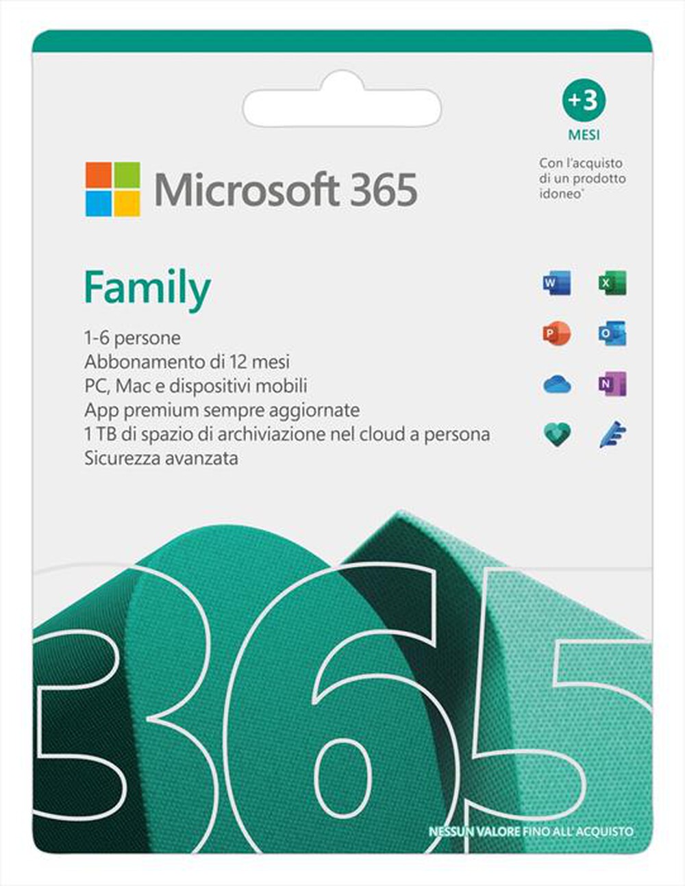 "MICROSOFT - 365 Family Extra Time 15 Mesi"
