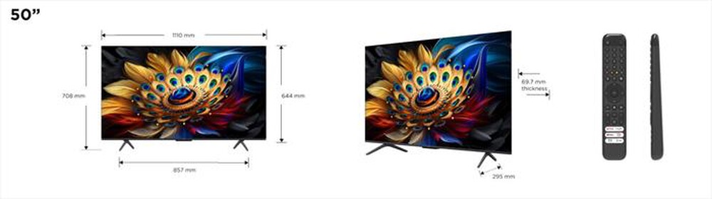 "TCL - Smart TV Q-LED UHD 4K 50\" 50C69B-Titanium"