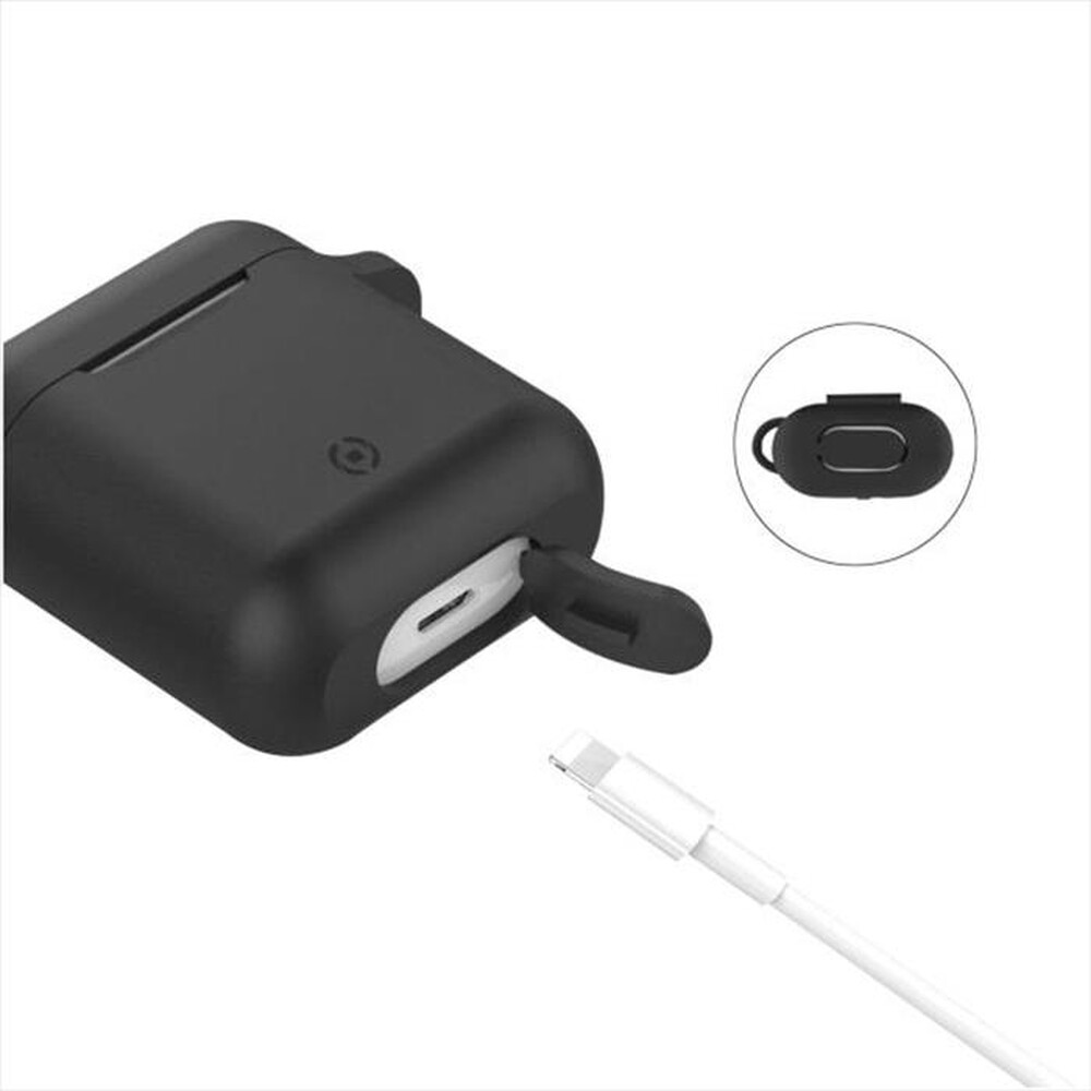 "CELLY - CUSTODIA PER CHARGING BOX DELLE AIRPODS-Nero/Silicone"