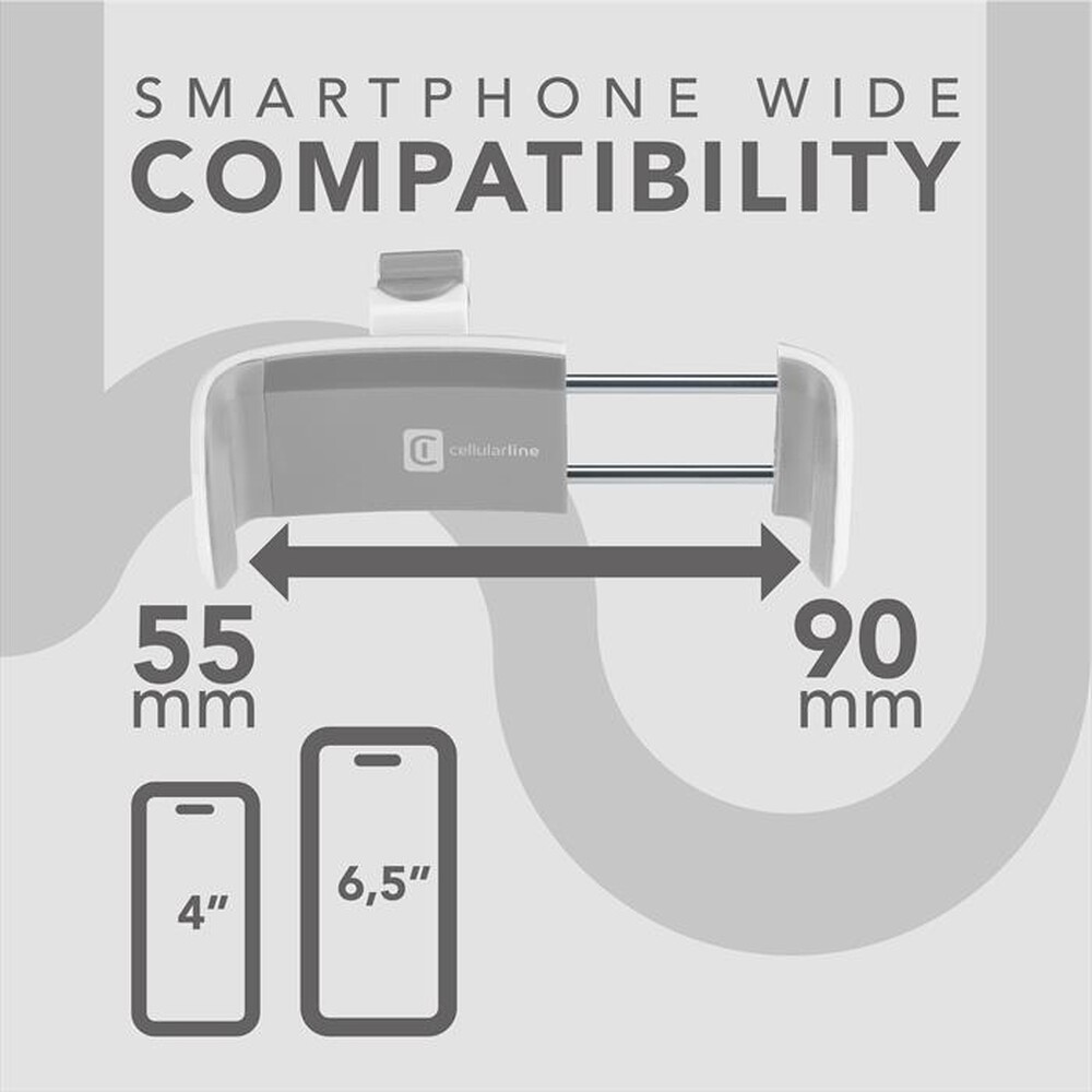 Immagine del prodotto CELLULARLINE - HANDYSMARTW Supporto auto Universale-Bianco