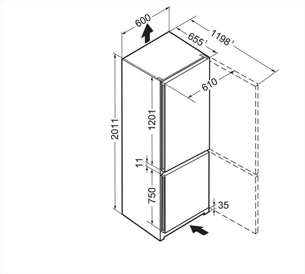 "LIEBHERR - Frigorifero combinato CPEL 4813-22 Classe D 353lt-Acciaio"