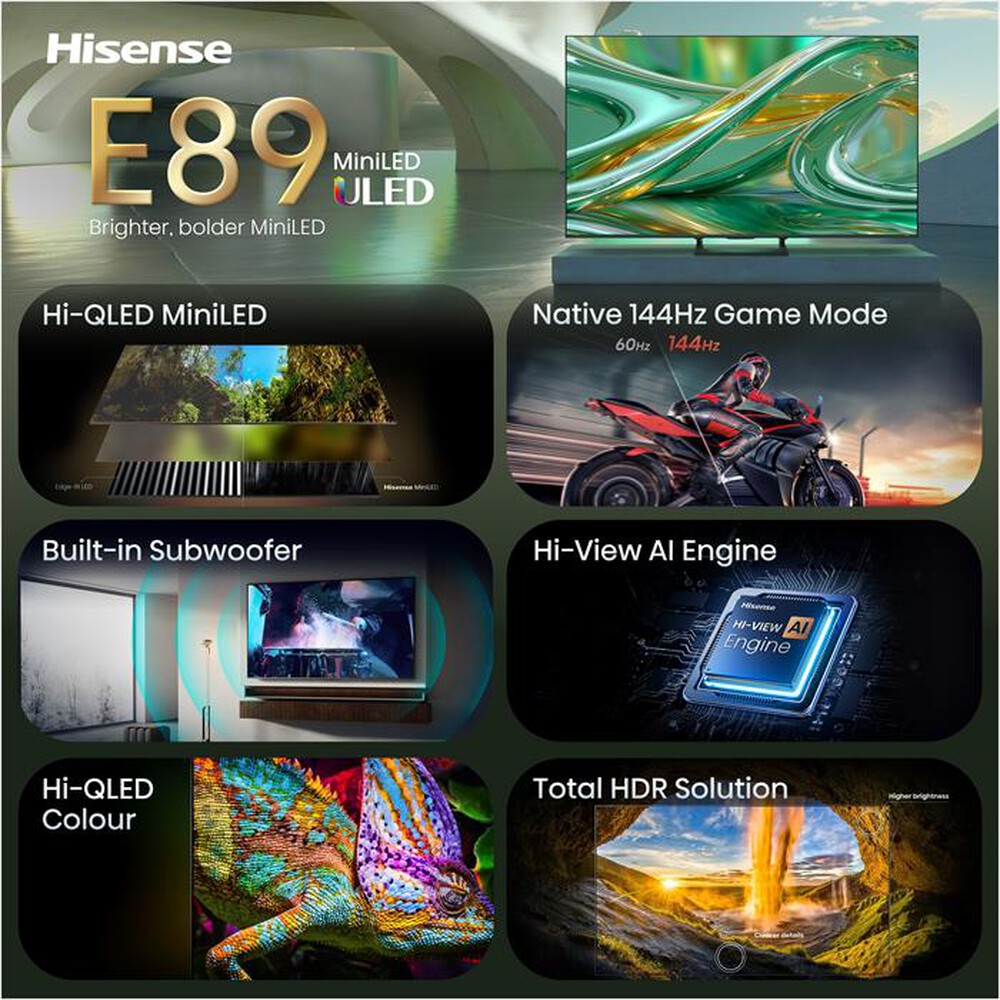 Immagine del prodotto HISENSE - Smart TV Mini LED 4K 55" 55E89S-NERO
