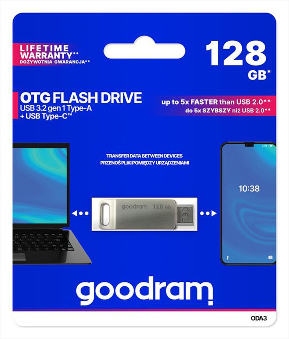 GOODRAM - Chiavetta USB 128GB 3.2 Gen 1-SILVER