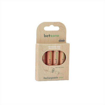 BATZONE - LI-ION USBC BATT AA 2220MWH 4 PCS CABLE-Marrone/ Legno