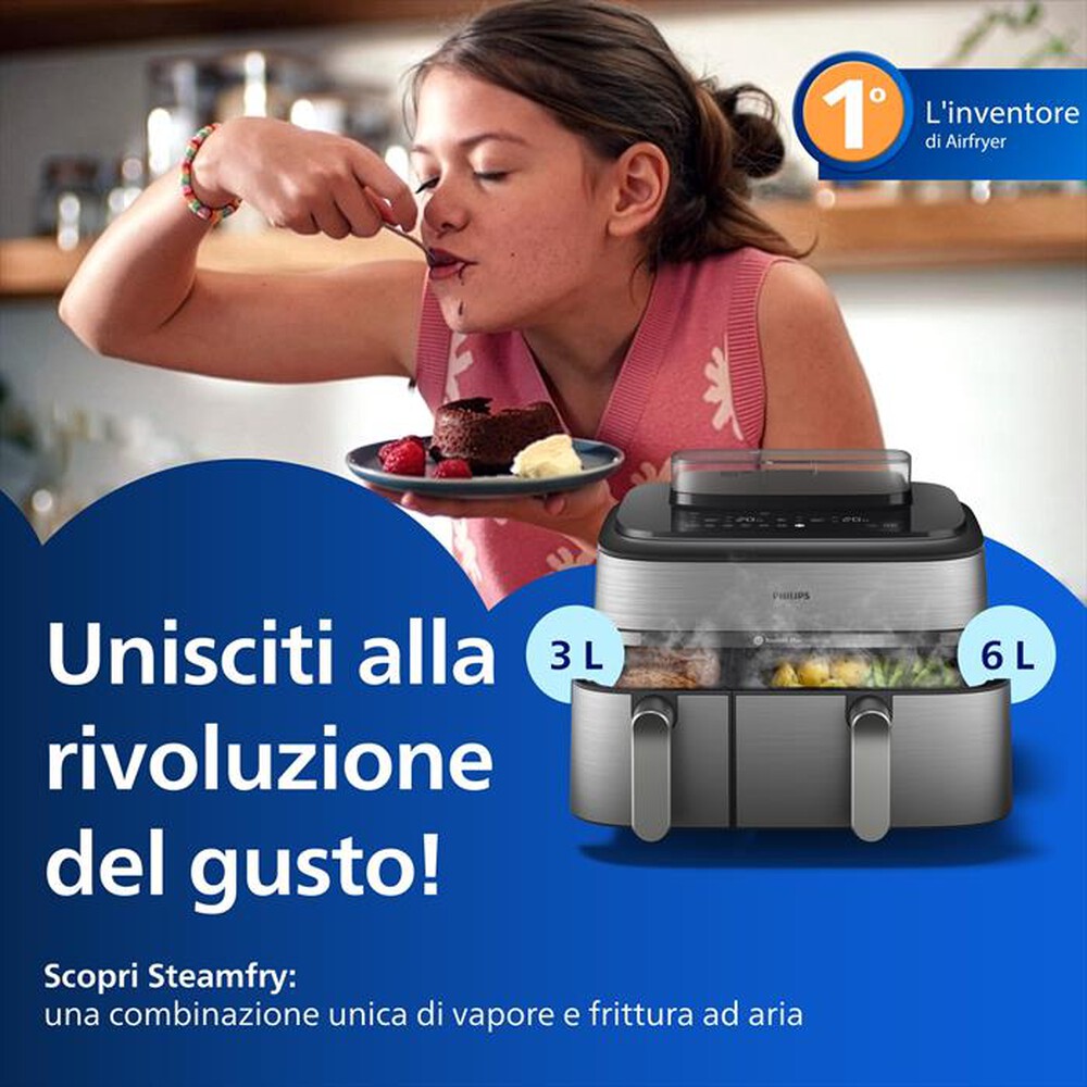 Immagine del prodotto PHILIPS - AIRFRYER SERIE 5000 DA 9L COTTURA VAPORE NA555/00-Inox
