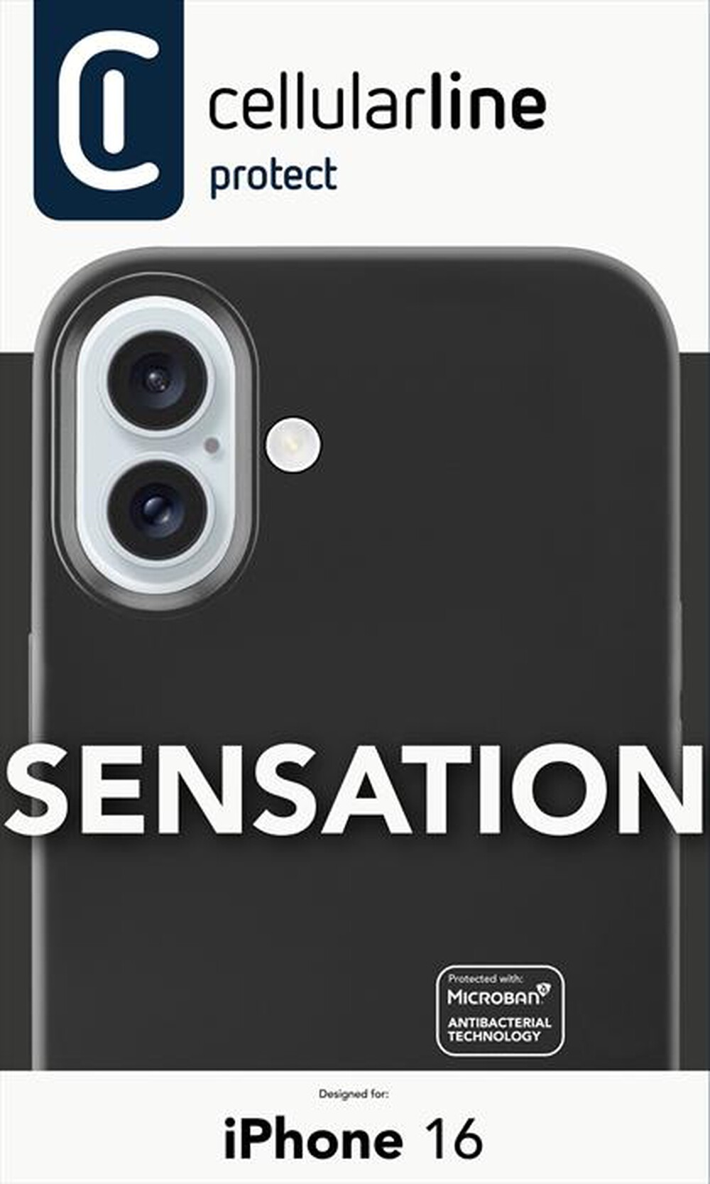 Immagine del prodotto CELLULARLINE - Cover case SENSATION per iPhone 16-Black