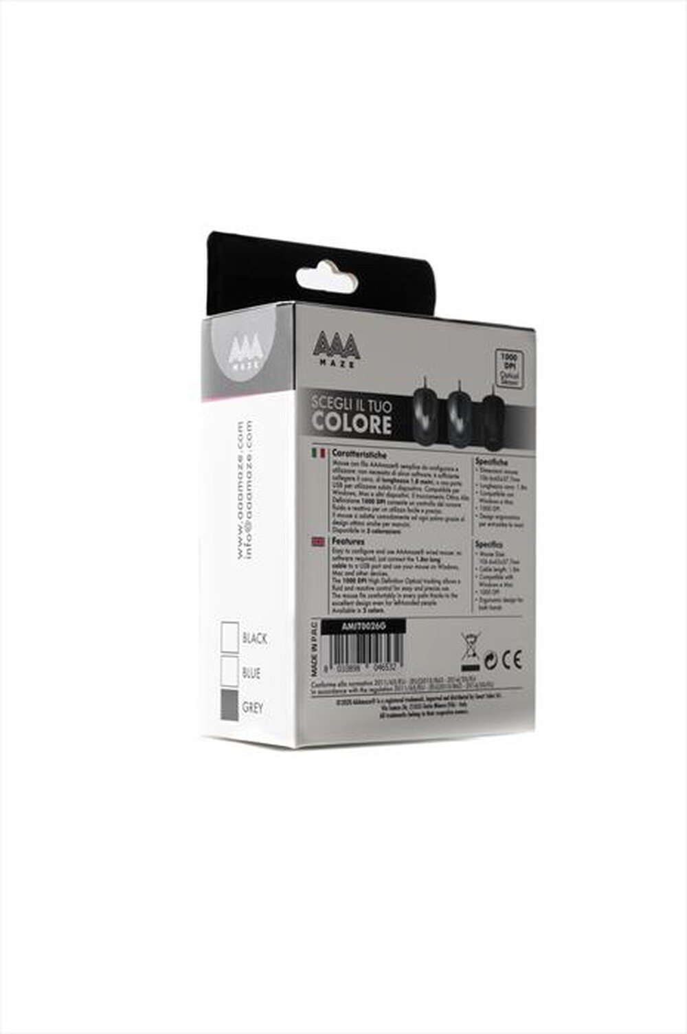 "AAAMAZE - MOUSE 3D USB-Grigio"
