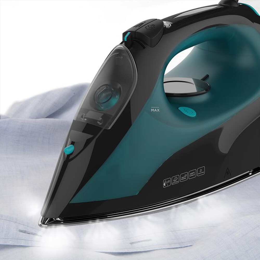 "BLACK & DECKER - Ferro da stiro a vapore BXIR2403E-Nero/smeraldo"