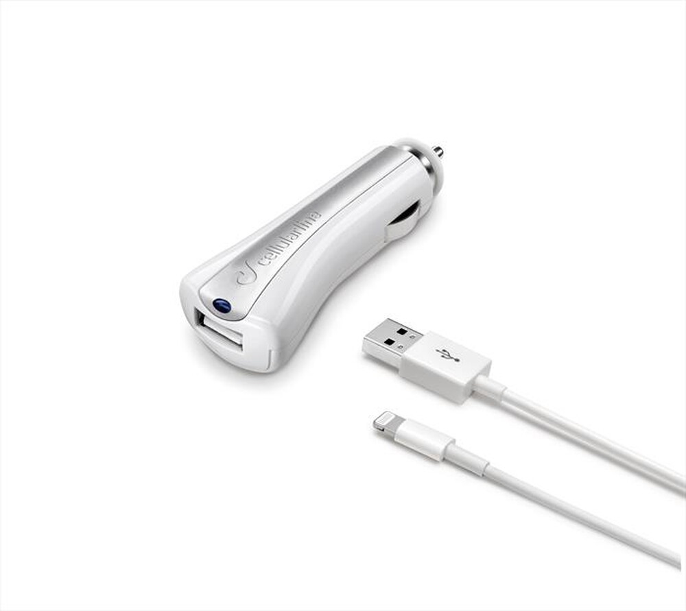 "CELLULARLINE - CBRUSBMFIIPH5W iPhone 5 Carica batteria da auto-Bianco"