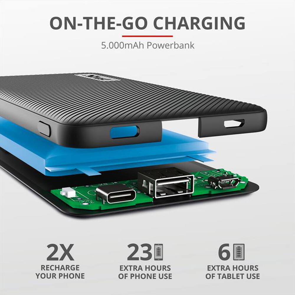 "TRUST - PRIMO POWERBANK 5.000-Black"