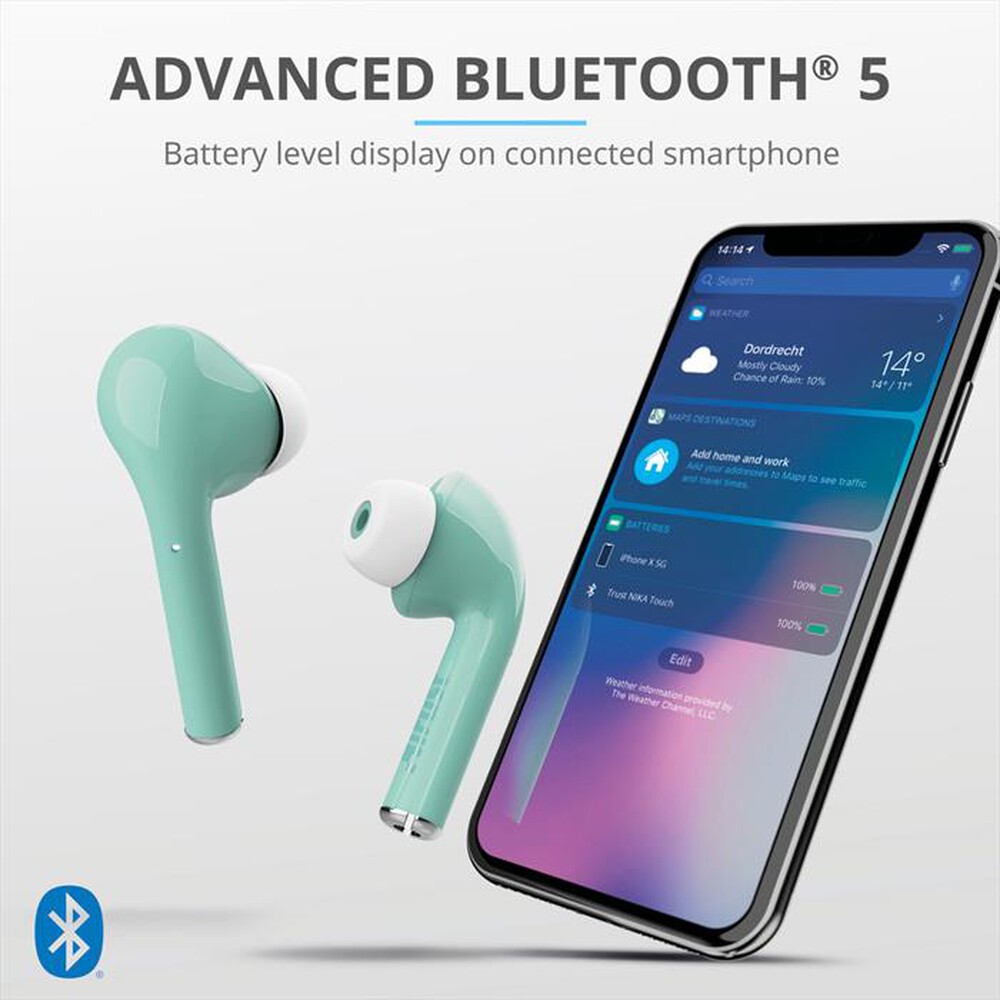 "TRUST - NIKA TOUCH BLUETOOTH EARPHONE MINT-Turquoise"